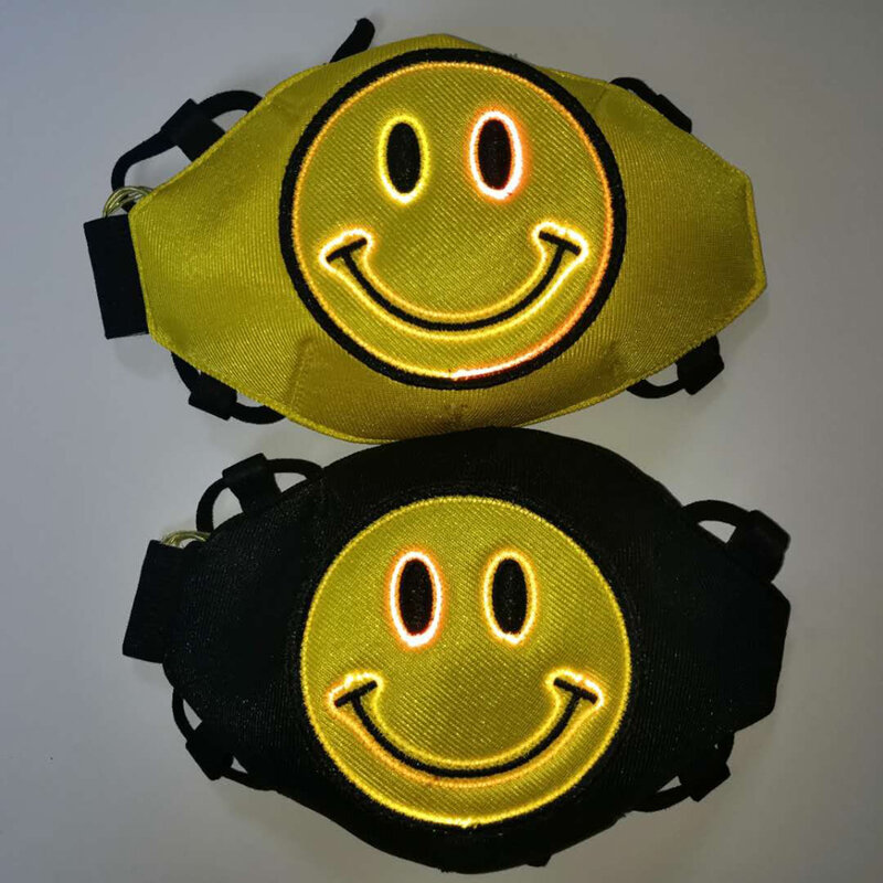 

EL Colorful Luminous Voice Control Music Rhythm Luminous Mask Smiley Pattern