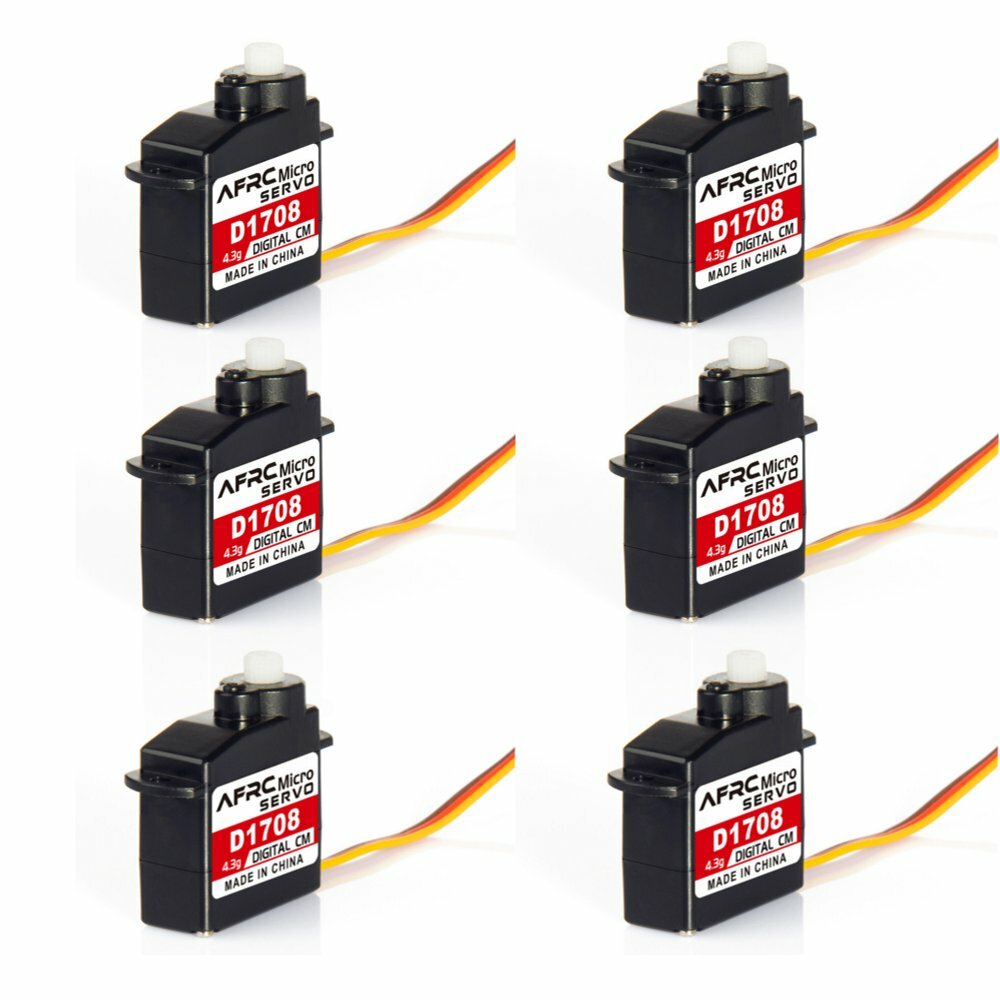 

6PCS AFRC D1708 4.3g Micro Plastic Gear Digital Servo With JR Plug For RC Airplane Helicopter Robots