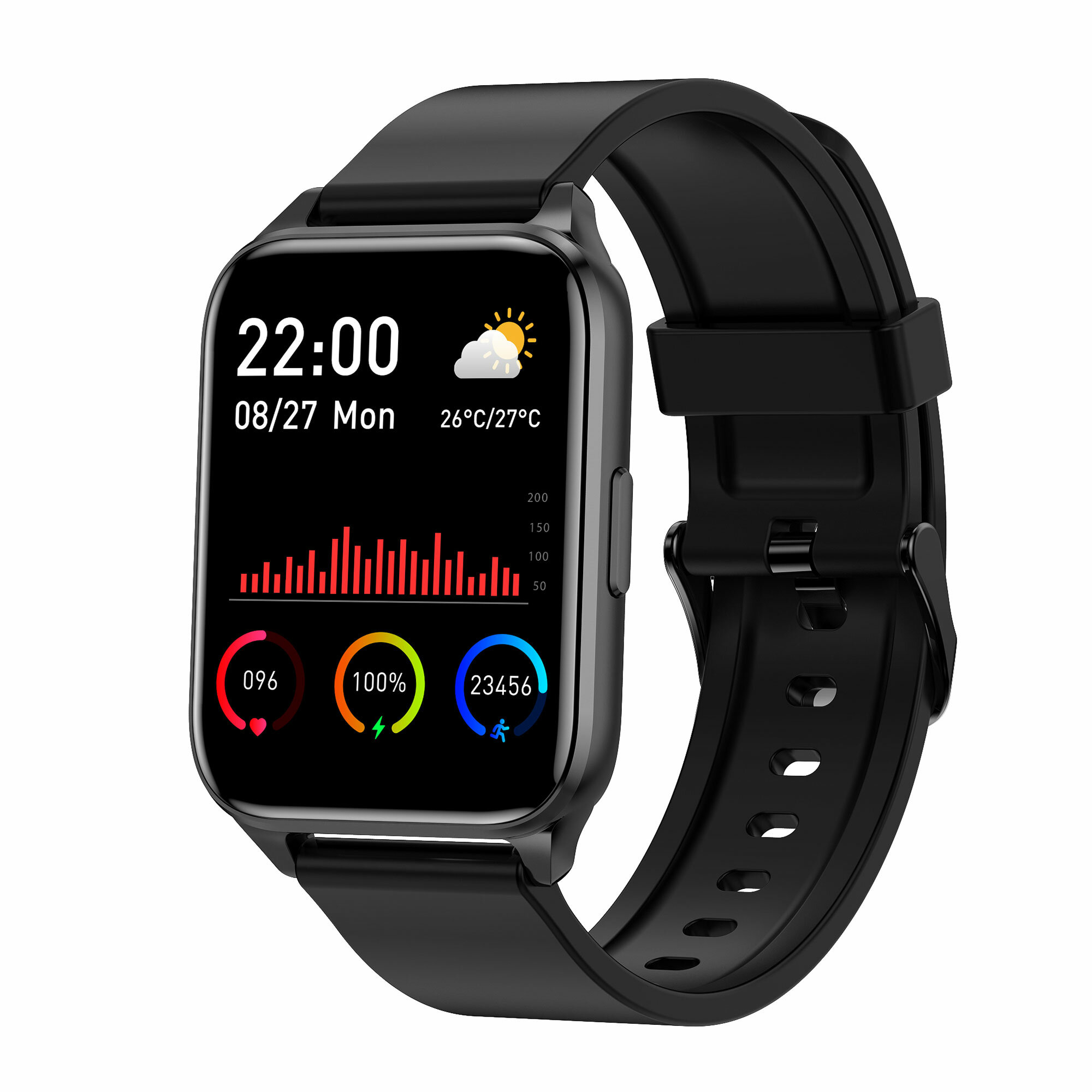 TranyaGo 1.69 inch Full Touch Screen Real-time Heart Rate Multi-sport Modes 200mAh Music Control IP68 Waterproof Smart W
