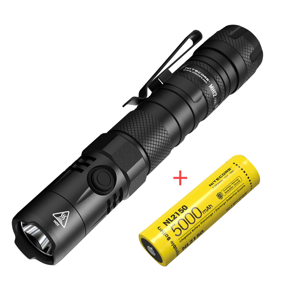 

NITECORE MH12 V2 1200 Lumen USB-C Rechargeable LED Tactical Flashlight with 5000mAh 21700 Battery