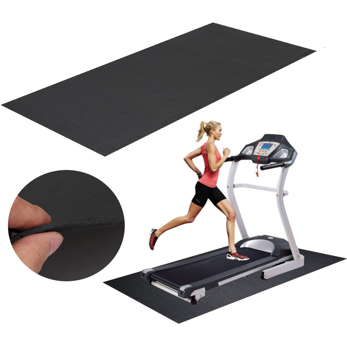 150x75cm zwarte loopbandmat buitensporten fitness Yoga Matten lopende machinepad