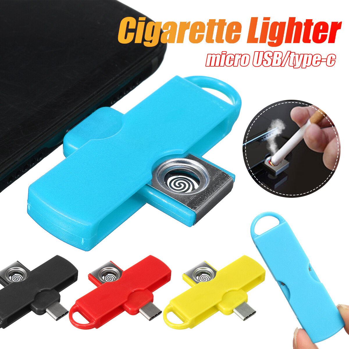 Bakeey Portable Mini C-Lighter Adapter Micro USB Type-c Connected to Mobile Phone For Huawei P30 P40 Pro MI10 Note 9S