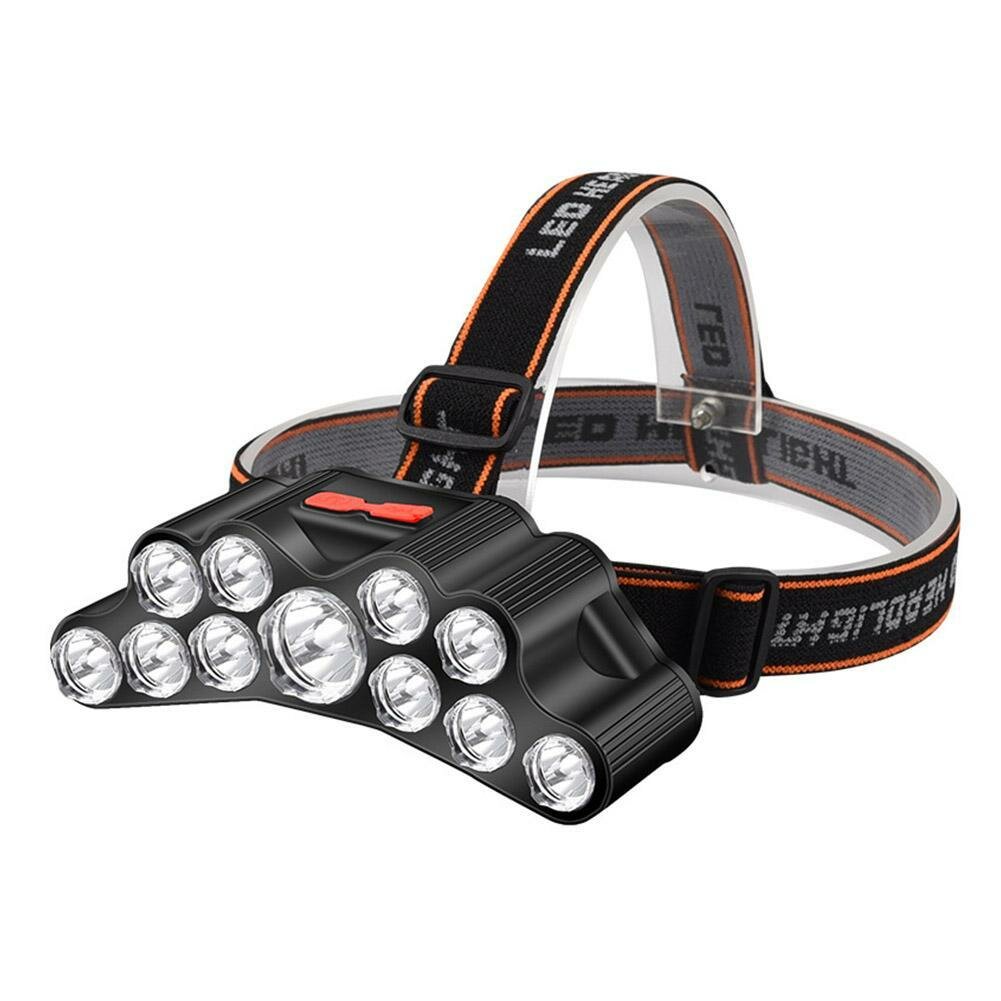 XMUND Camping Headlight Head Flashlight Head Light 11 LED Headlamp Rechargeable Powerful Head Lamp Built-in Rechargeable