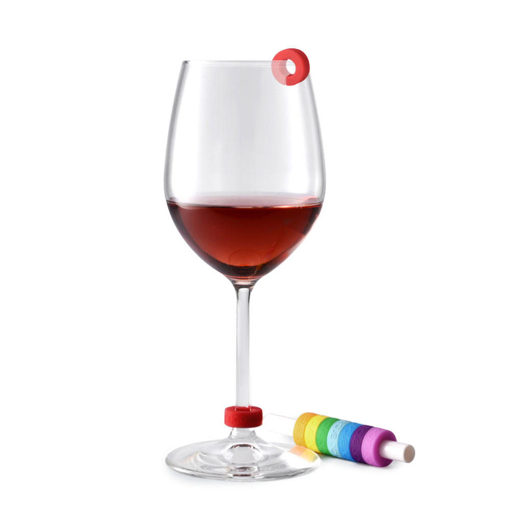 CIRCLE JOY CJ-SBH01 Rainbow Drinking Glass Identification Ring 8 Colors Glass Recognizer From