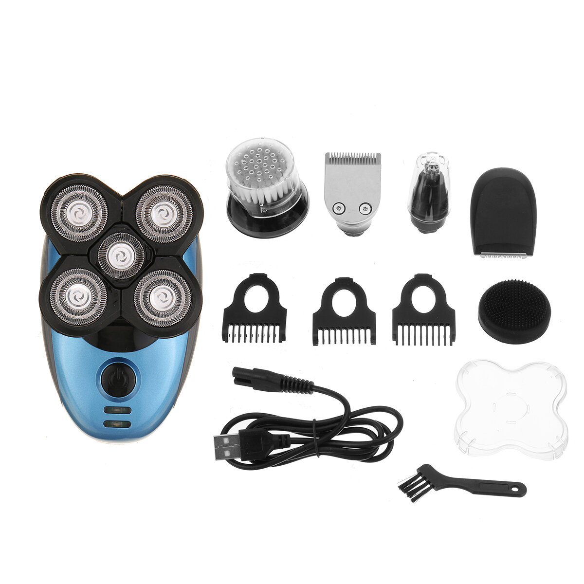 

5 IN 1 4D Rotary Electric Shaver Multi-Function Rechargeable Bald Head Beard Trimmer Razor