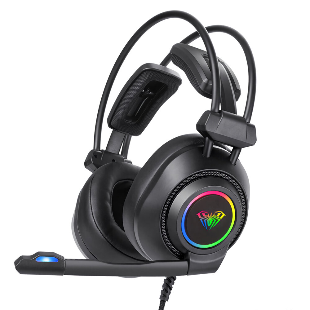 

AULA S600 Game Headset 7.1 Channel USB 3.5mm Wired RGB Gaming Headphone Stereo Sound Headset with Mic for PS4 Computer P