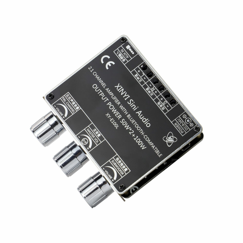 

XY-E100L 50Wx2+100W 2.1 Channel bluetooth Audio Power Amplifier Board Module High and Low Tone Subwoofer APP Control E10