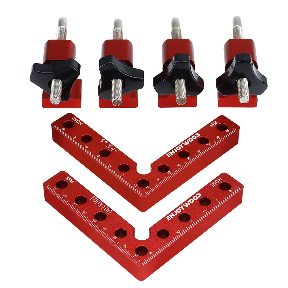 best price,enjoywood,6pcs,woodworking,right,angle,positioning,clamp,100mm,discount