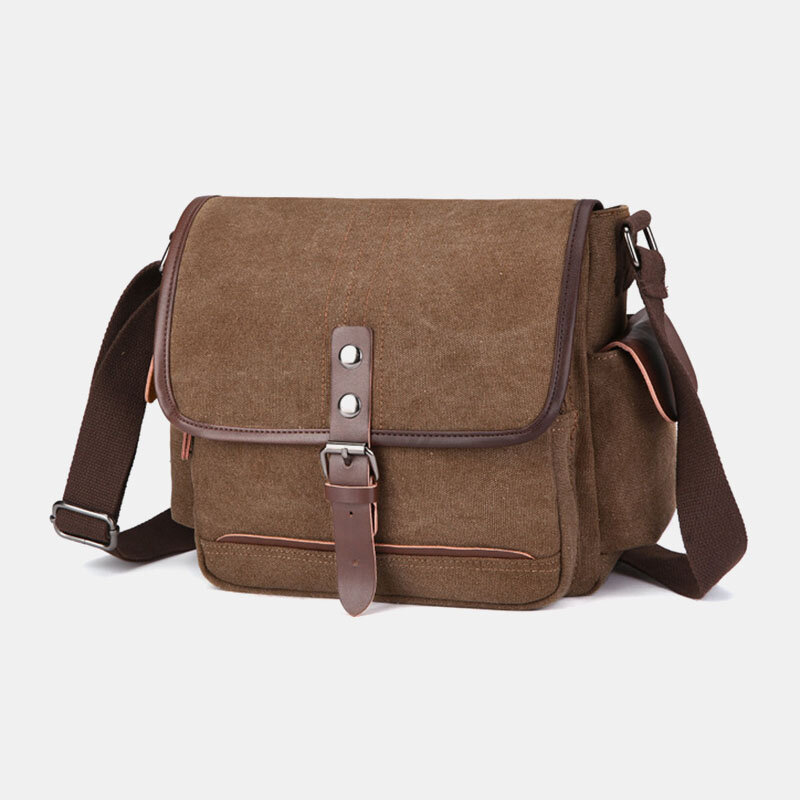 Men Canvas Large Capacity Water-Resistant VintageLaptop Messenger Bag Shoulder Bag Crossbody Bag