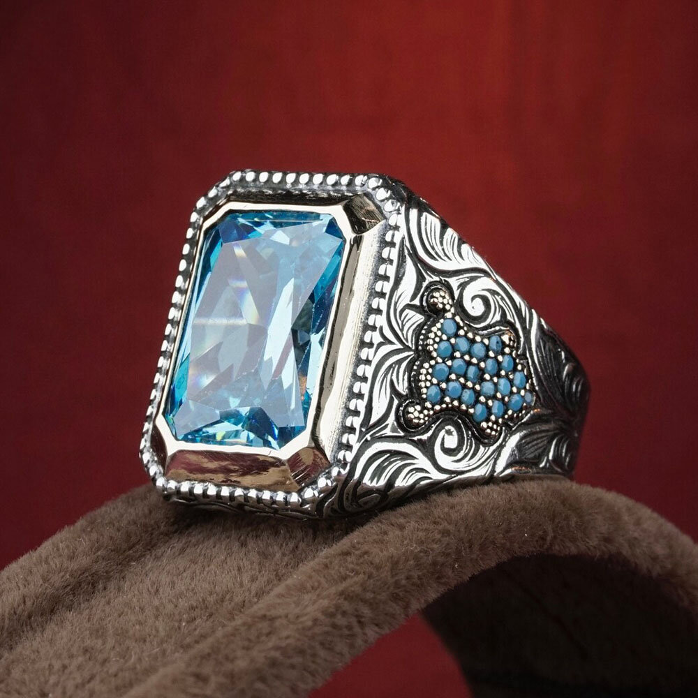 1 Pcs Vintage Ethnic Style Inlaid Gemstone Alloy Ring