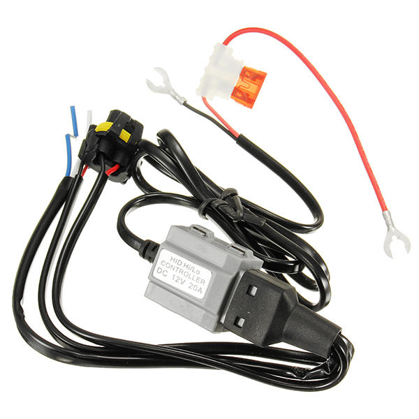 DC 12V 20A Motorcycle Xenon Lamp HID Controller High/Low Light Stabilizer Harness Wiring