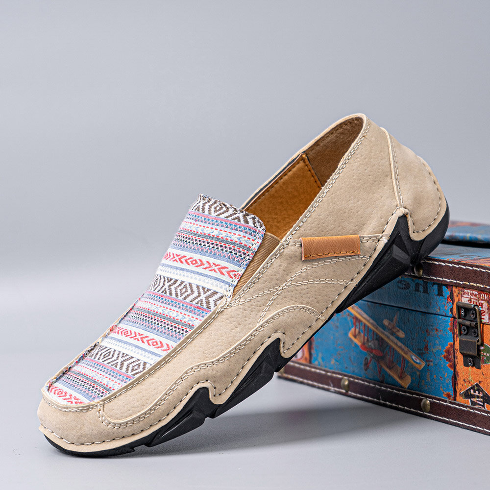 

Menico Soft Мужские повседневные удобные туфли на плоской подошве без шнуровки в этническом стиле