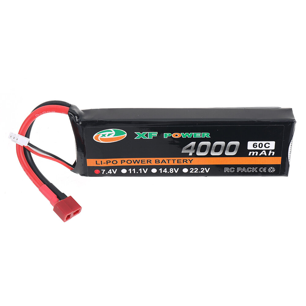 

XF POWER 7.4V 4000mAh 60C 2S LiPo Battery T Deans Plug for RC Drone