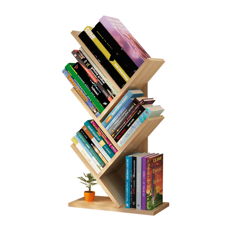 Creatieve kleuropslagplank 3 lagen Boomvormige boekenplank Eenvoudige plank Bureauopbergrek voor thu