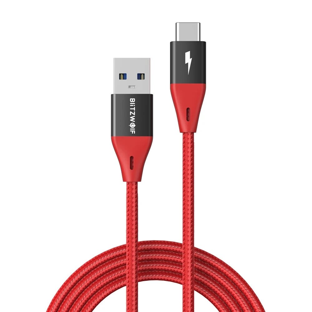 

[3Pcs*6ft] BlitzWolf® BW-TC22 3A QC3.0 USB-C to USB 3.0 Nylon Braided Cable 6ft 5Gbps Data Transfer Cord for Samsung Gal