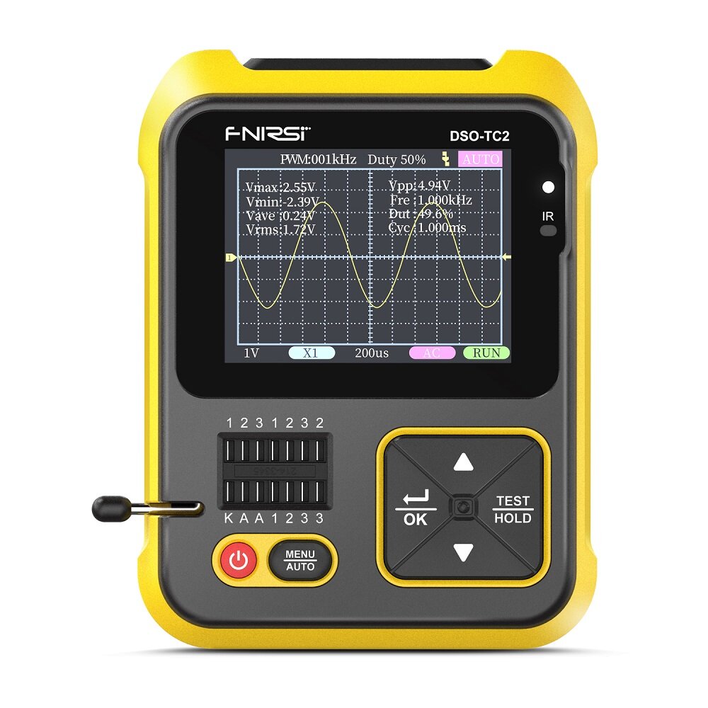 FNIRSI DSO-TC2 Handheld digitale oscilloscoop LCR-meter Grafisch display Transistortester 2,4-inch TFT Kleurenscherm LED-achtergrondverlichting voor autoreparatie Reparatie van apparaten
