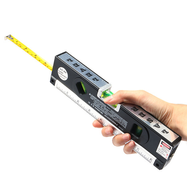 DX-012 Multipurpose Laser Level Horizontal Vertical Measure Tape Aligner Ruler With 3 Bubbles