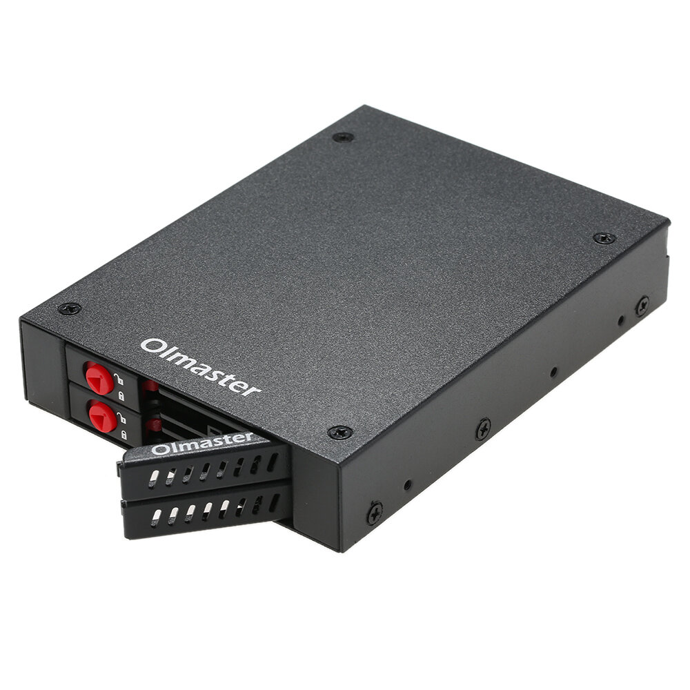 OImaster Hard Drive Enclosure 2.5'' SATA HDD SSD Dock 2 Drive Bays Mobile Rack with Key Lock Support
