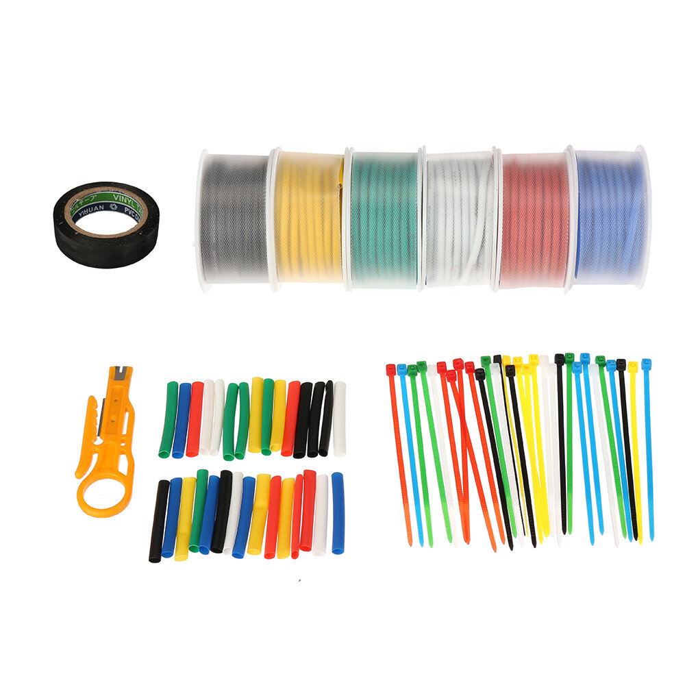 URUAV 24m 14AWG Flexible Silicone Electrical Wire Rubber Insulated Tinned Copper Line With Heat Shrink Tube Tie