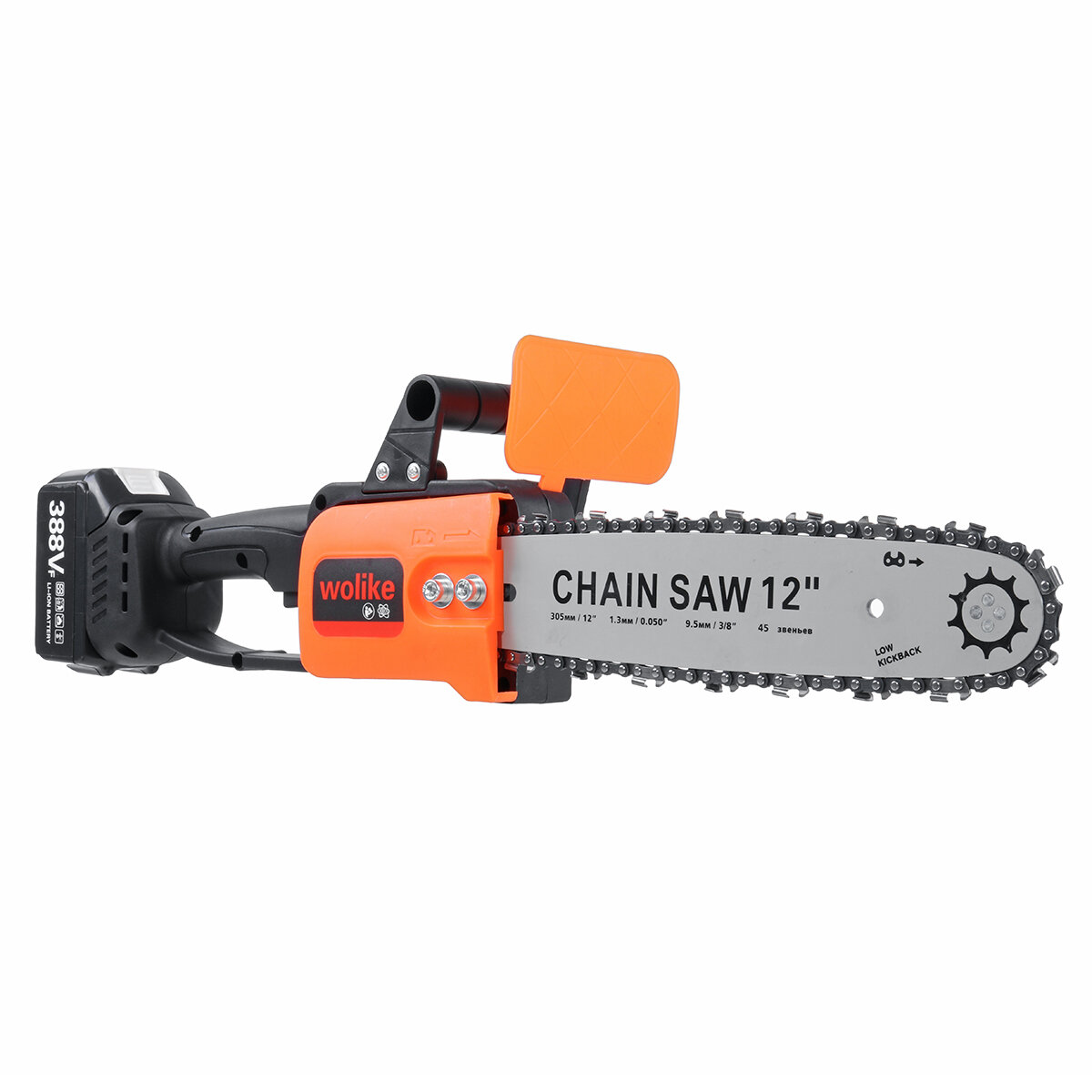 

Wolike 3000W 388VF 12 Inch Portable Electric Saw Pruning Chain Saw Rechargeable Woodworking Power Tools Wood Cutter W/ 1