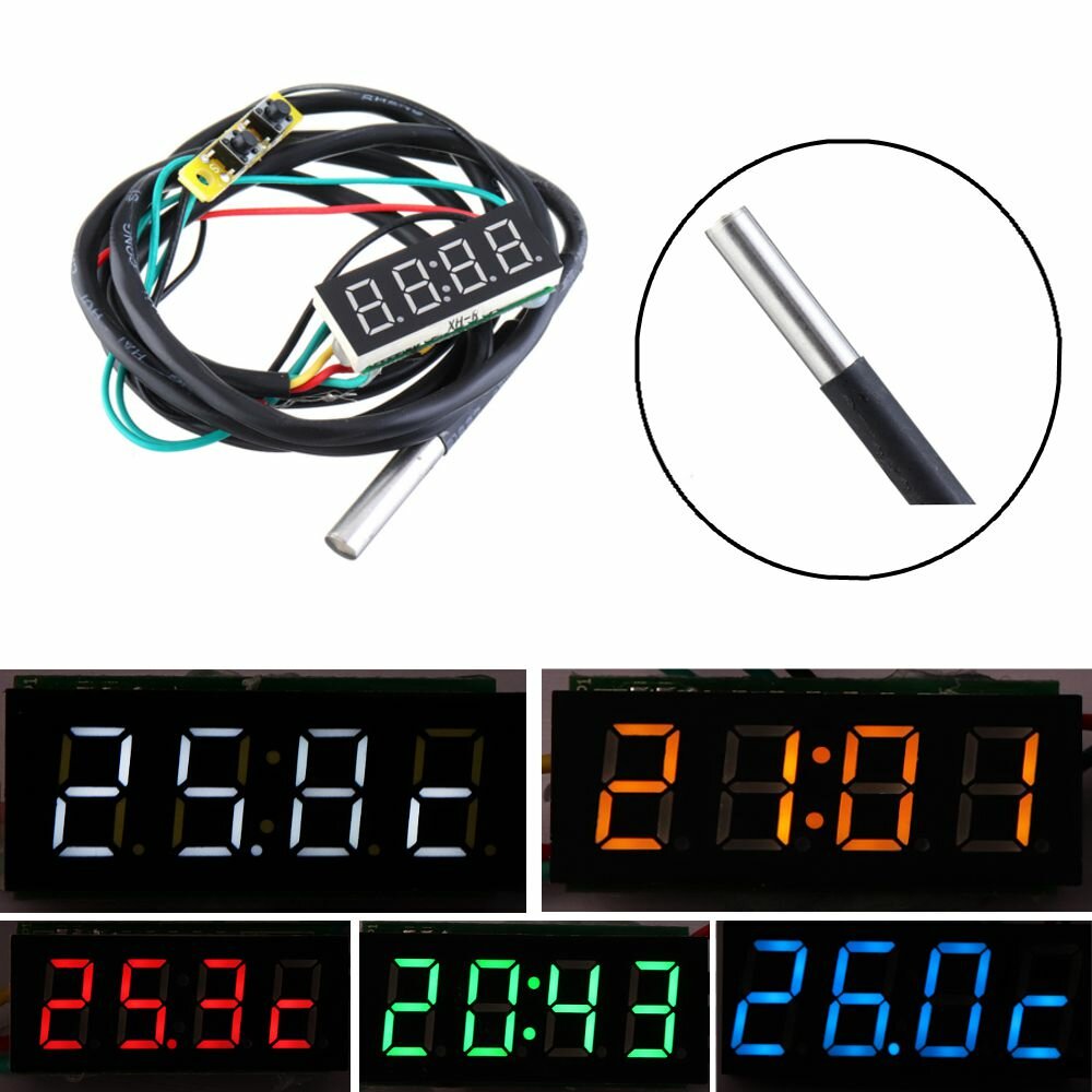 036 Inch 3 in 1 Time Temperature Voltage Display DC7 30V Voltmeter Electronic Watch Clock Digital Tube
