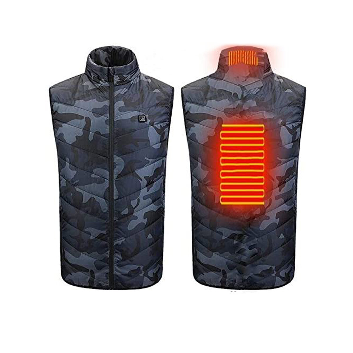 Camouflage Electric Heated Vest 2 Heating Zone 3 Gear Adjustable Heating Jacket Vest USB Charging Washable Winter Warm C