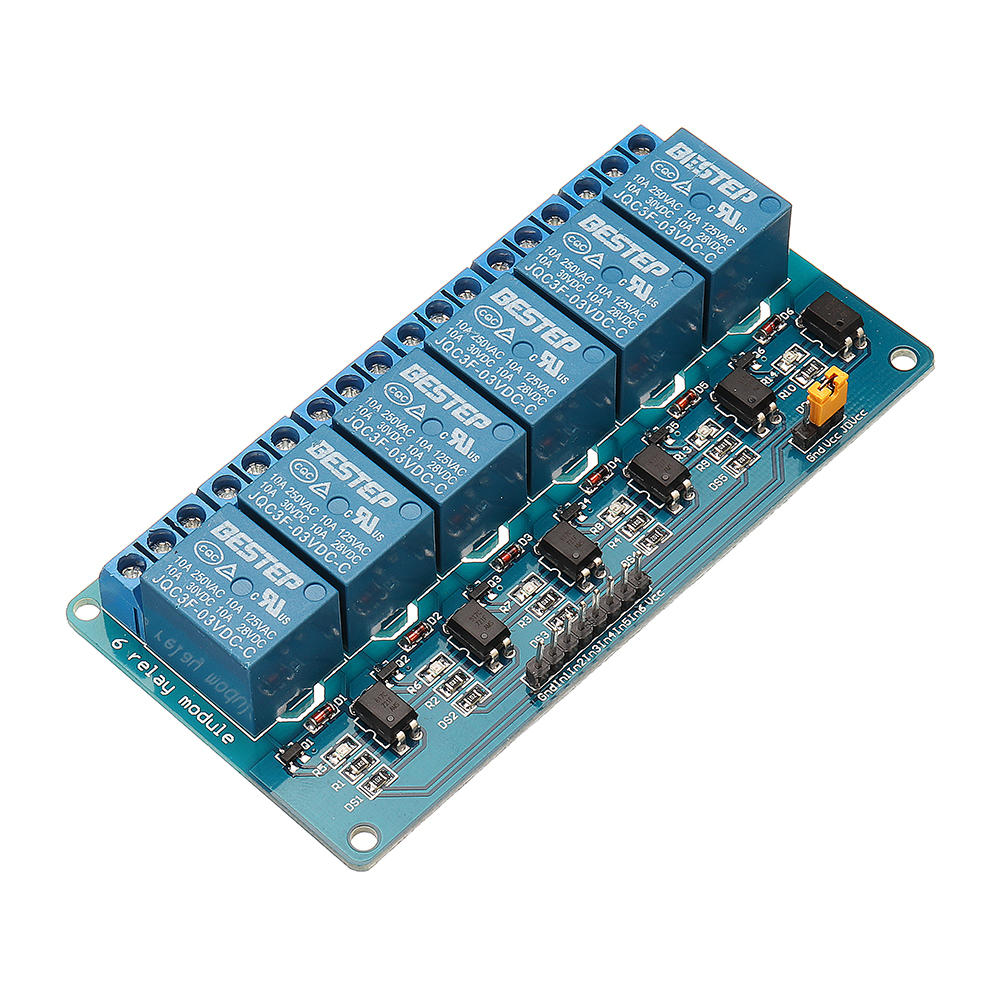 

6 Channel 3.3V Relay Module Optocoupler Isolation Active Low BESTEP for Arduino - products that work with official Ardui
