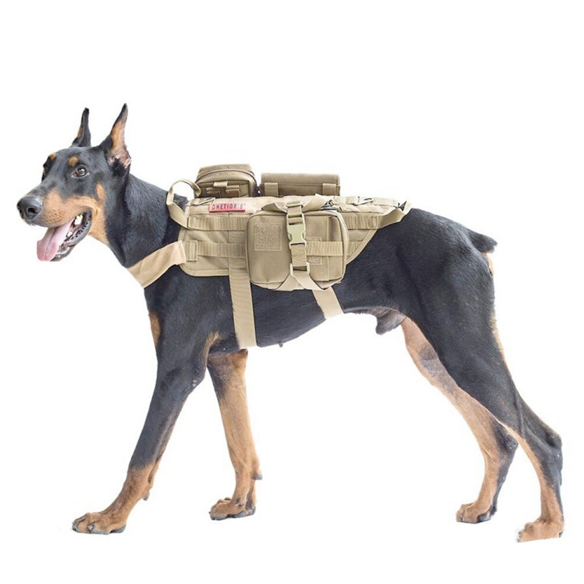 600D Nylon Tactische hondenvesten Militaire hondenkleding met opbergtas Training Dragende harnas
