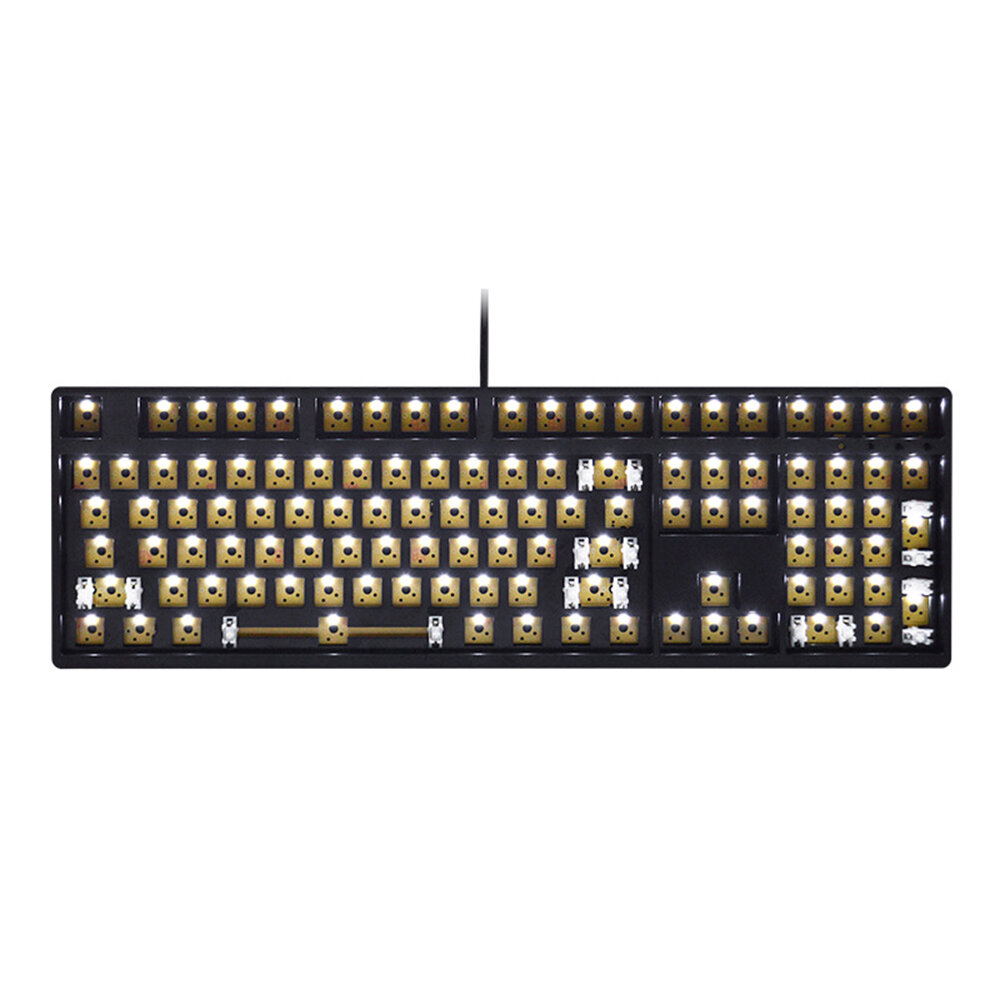 Readson YX-108 Mechanical Keyboard Customized Kit 108 Keys 3-Pin Switch Monochromatic White Light Wi