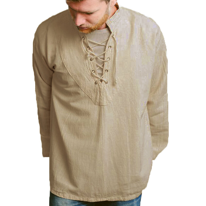 Mens cotton long sleeve ethnic style loose casual tops Sale - Banggood.com