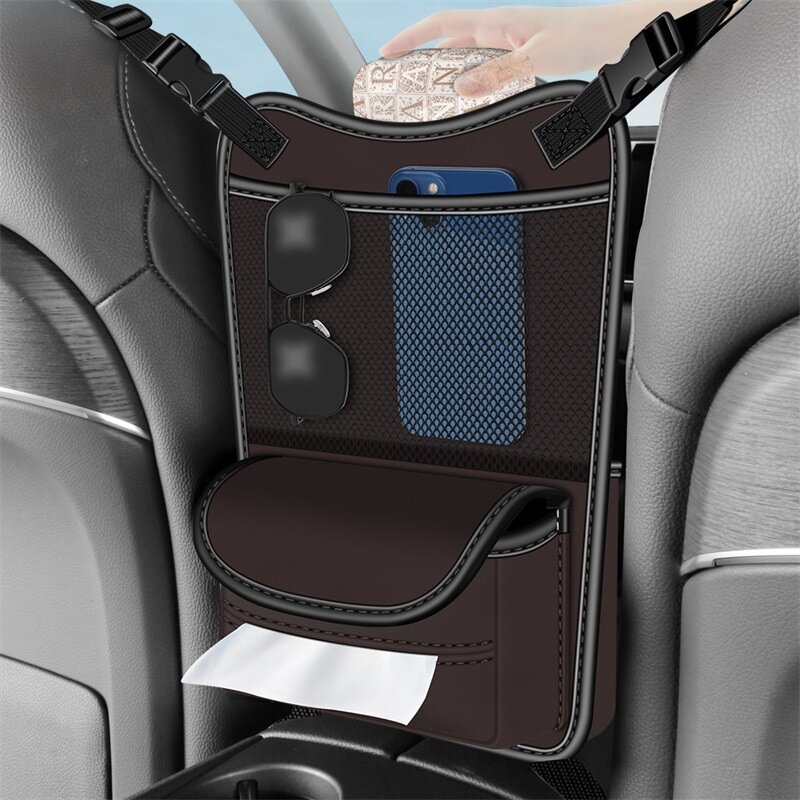 

Car Central Control Storage Bag Universal Reversible Tissue Box Mesh Pocket Multi-functional Seat Back Storage Bag
