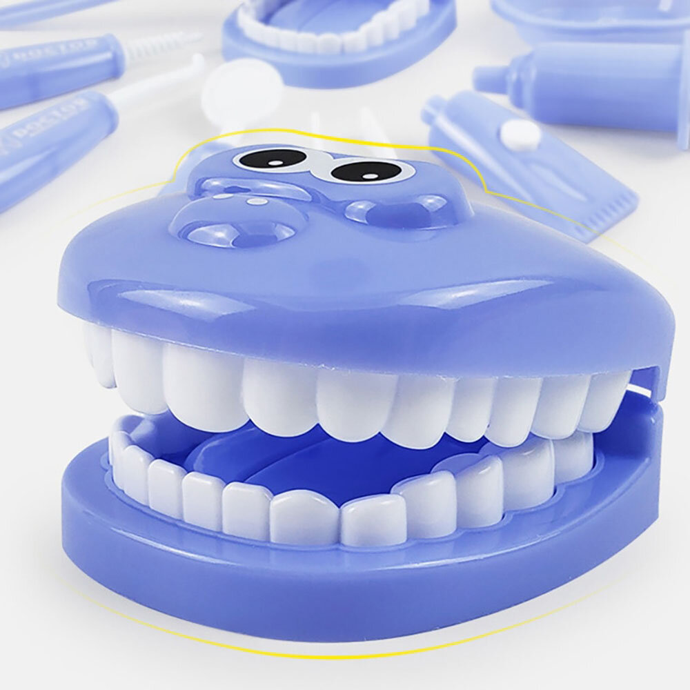 Imagen de Juego de 9 piezas de kit dental Juguetes de odontología Juego de rol del dentista Verificar dientes Conjunto educativo d