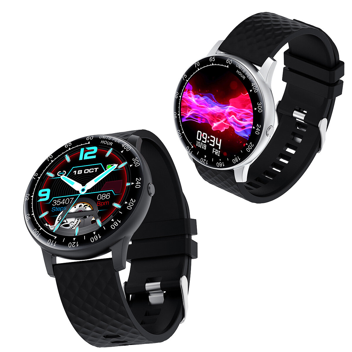 

[Always-on Display] Bakeey H30 Heart Rate Blood Pressure Oxygen Monitor Custom Dial Music Control Smart Watch