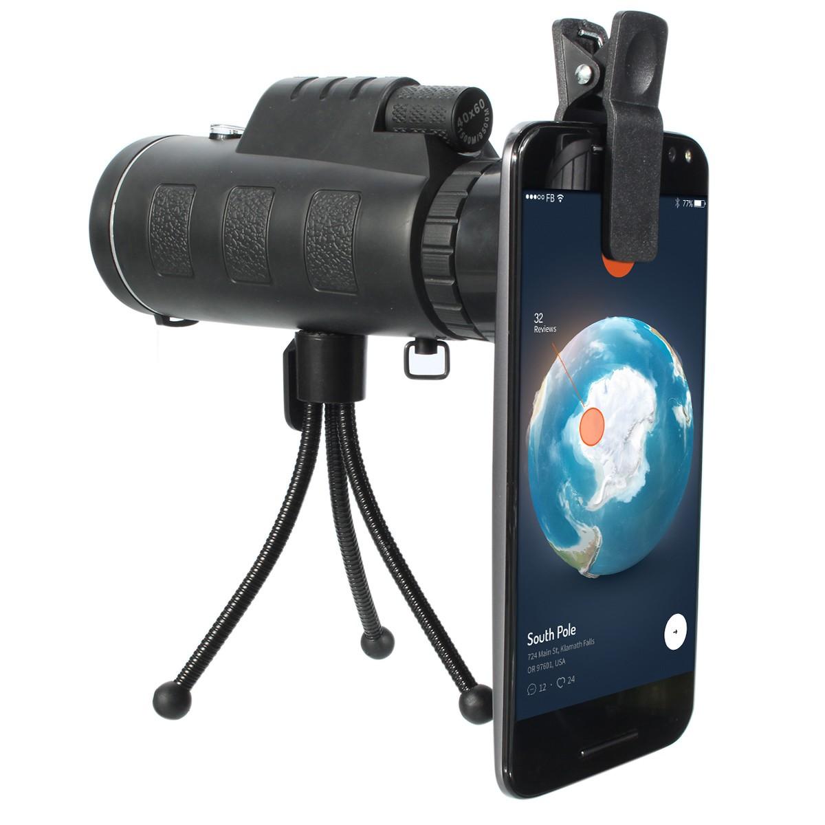 IPRee™40x60屋外旅行ポータブル単眼HDクリアビジョンオプティックBAK4望遠鏡とコンパス