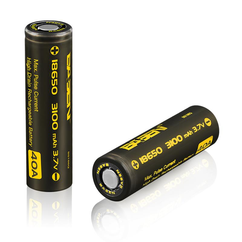 4 stks Basen BS186Q 18650 3100 mah 3.7 V 40A Hoge Afvoer Platte Top Oplaadbare Li-ion Batterij