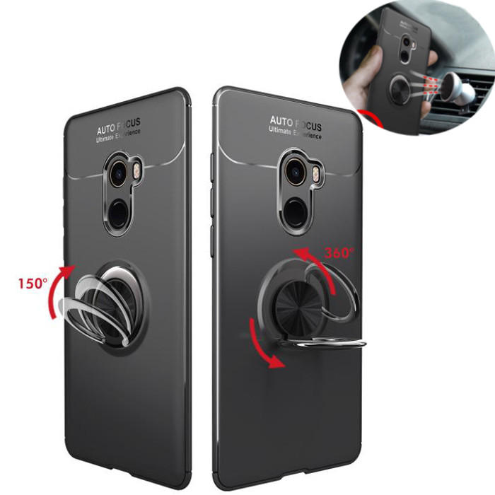 Bakeey 360? Adjustable Metal Ring Kickstand Magnetic PC Protective Case for Xiaomi Mi MIX 2 Non-orig