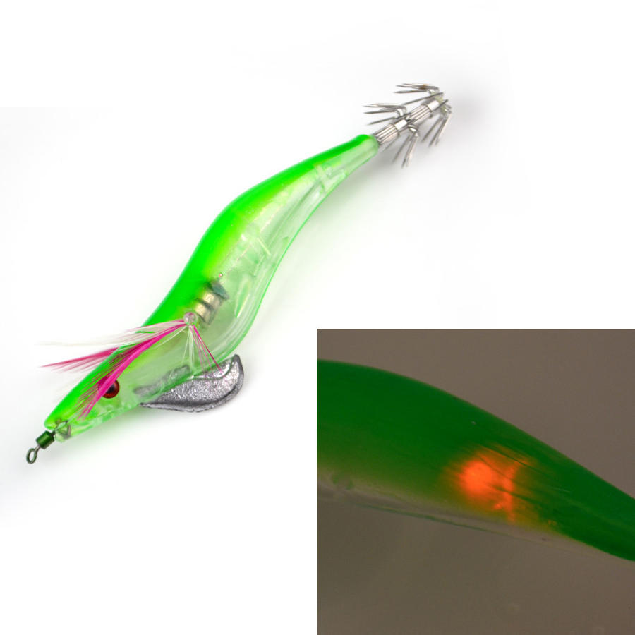 ZANLURE 1pc 3.5cm 21g 3D Eyes Luminous Electronic Wood Shrimp Lure Cuttlefish Jigs Fishing Lure