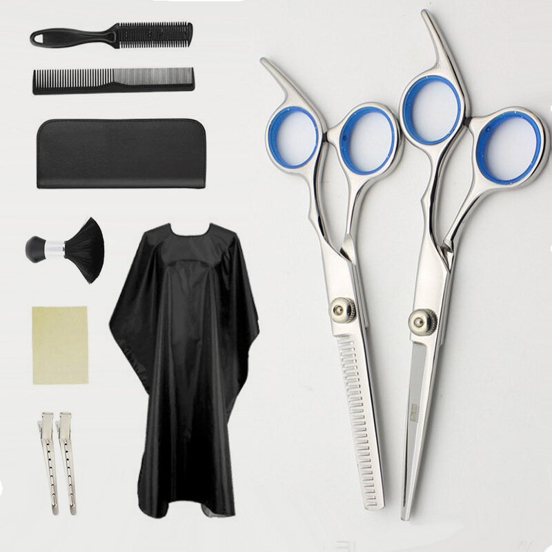 10 Pcs Tooth Shears Flat Shears Haircut Comb Set Household Hair Cutting And Hairdressing Tools