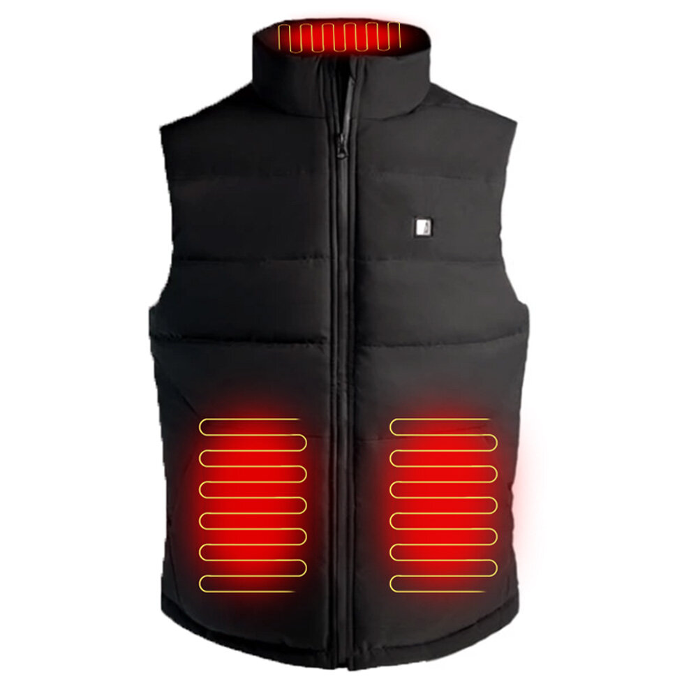 

SKAH 4-Heating Area Graphene Electric Heated Vest Men Outdoor Winter Warm USB Smart Thermostatic Heating Jacket from Xia