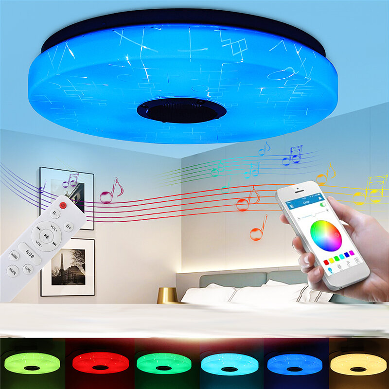 

ARILUX 30W 220V Modern Dimmable Intelligent LED Ceiling Lamp Wifi RGB Bluetooth Music Smart Ceiling Light APP+Remote Con