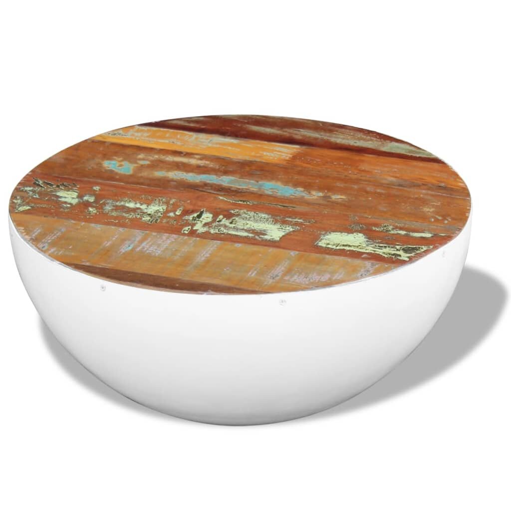 Bowl Shaped Coffee Table Solid Reclaimed Wood 23.6