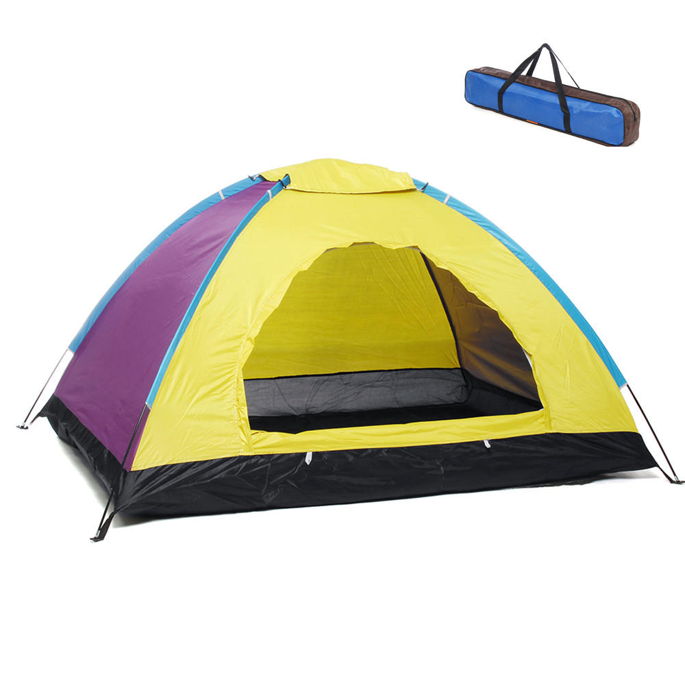 Двухместный водонепроницаемый палаточный лагерь из оксфордской ткани на открытом воздухе, переносной укрытие для путешествий. Случайный цвет.