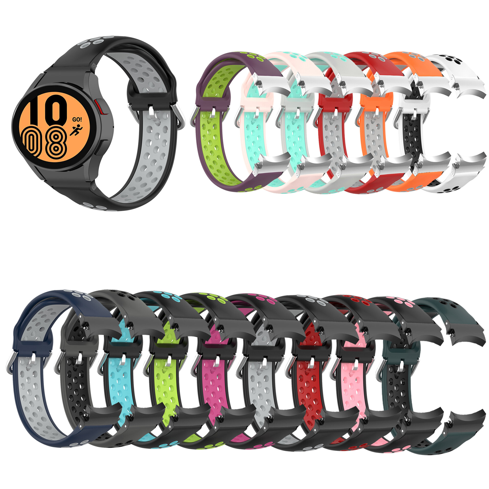 Bakeey 20 mm universele Colorful siliconen horlogeband vervanging voor Samsung horloge 4 40 mm / 44 