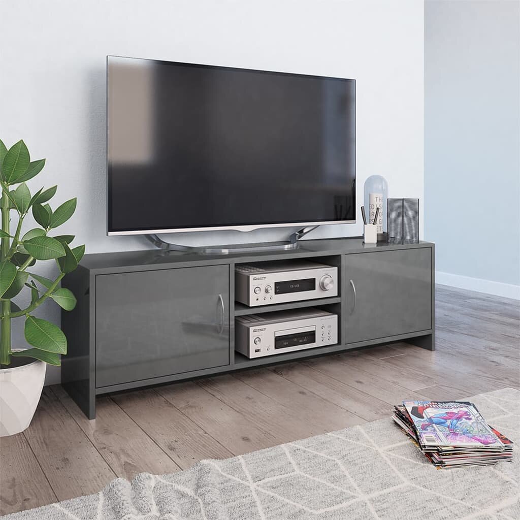 

TV Cabinet High Gloss Gray 47.2"x11.8"x14.8" Chipboard