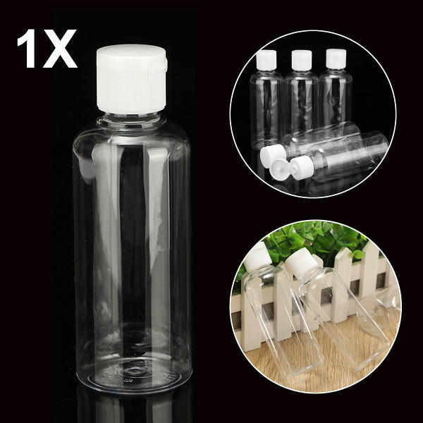 Image of 100ml Clear Plastic Bottles Fr Reise Kosmetik Lotion Container mit weien Caps