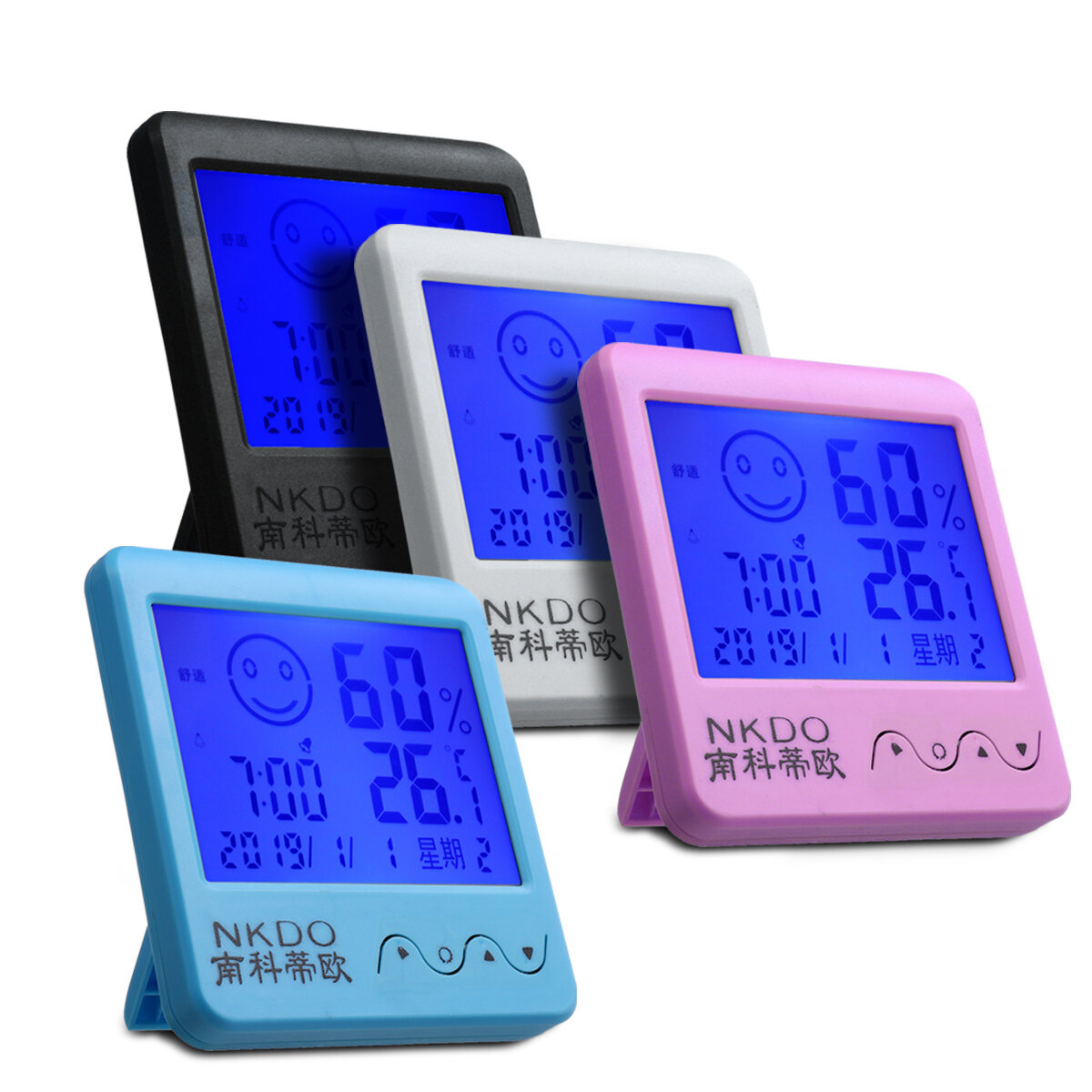 Digitale desktop Thermo-hygrometer Wekker LCD-scherm Temperatuur Vochtigheid
