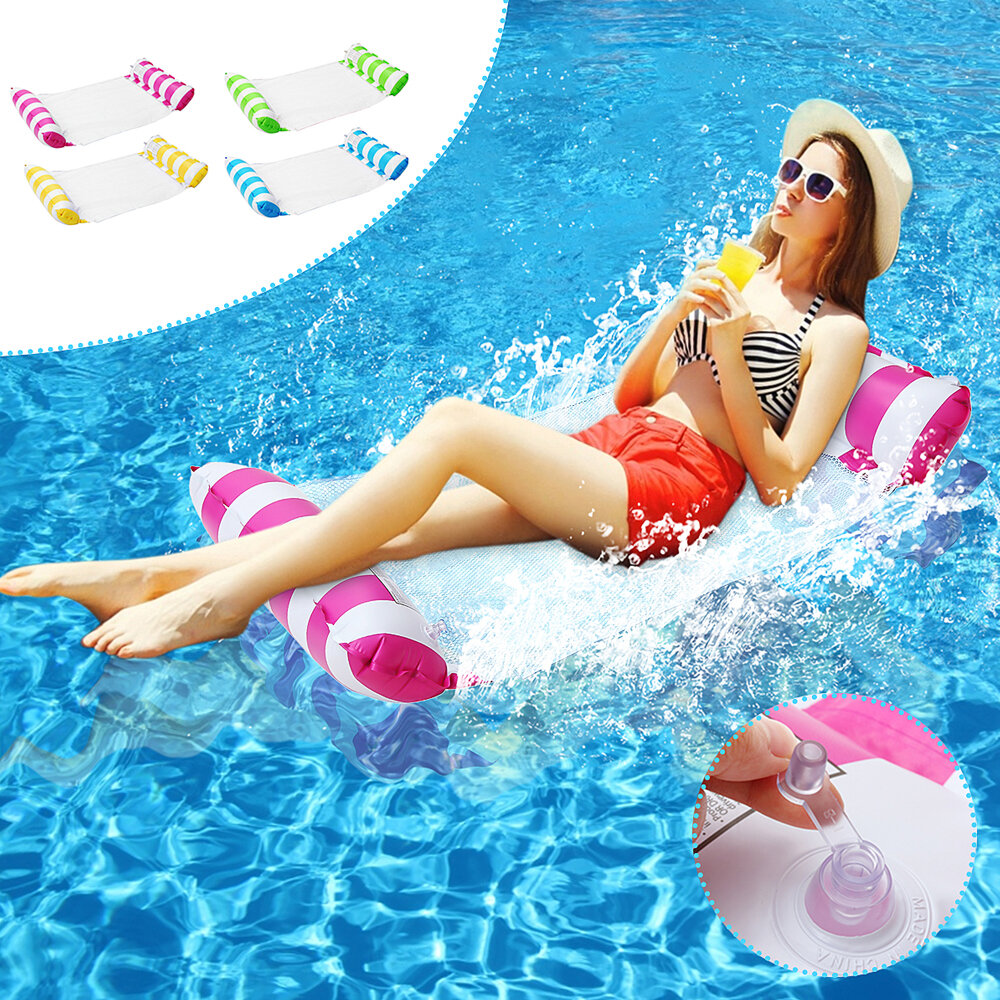 

120*65CM Hammock Foldable Dual-use Backrest Inflatable Toys Water Play Lounge Chair Floating Bed Leisure Toy with Inflat