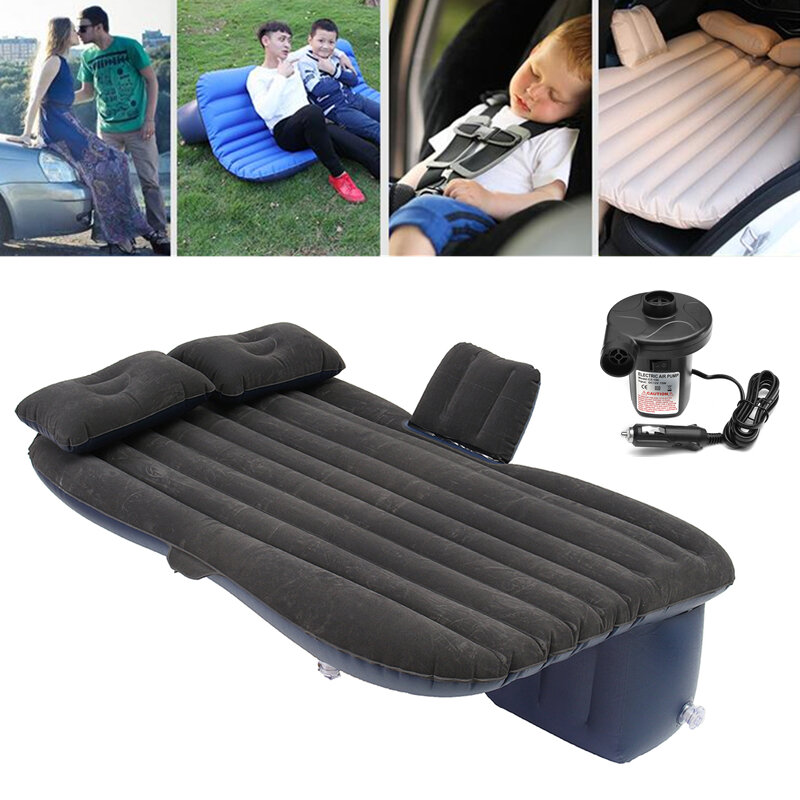 Car Inflatable Travel Camping Seat Sleeping Rest Mattress Air Bed with 2 Pillows