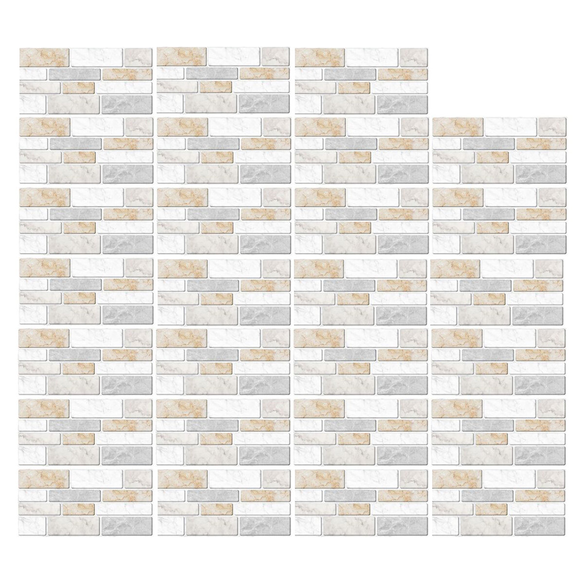9/27/54pcs Warm Marble Tile Wall Stickers Self-adhesive Wall Paper DIY Home Decor
