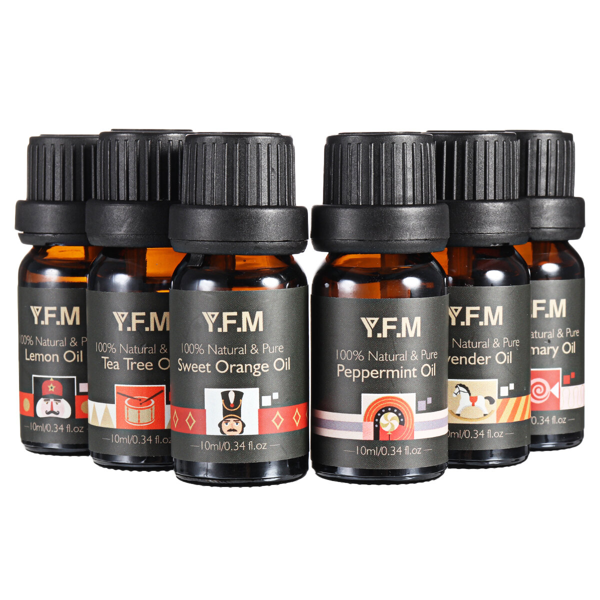 

Y.F.M Pure Essential Oil 6 PCS 10ml High-class Aromatherapy Essential Oil Set Suitable for Yoga and Aromatherapy